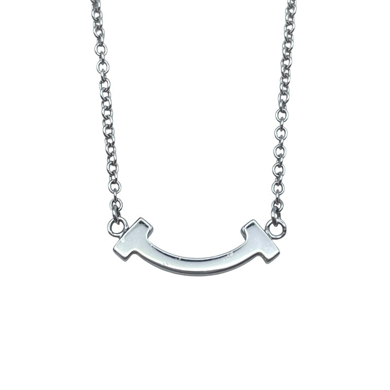 ティファニー TIFFANY＆CO Tスマイルダイヤネックレスミニ ホワイトゴールド Au750 ジュエリー