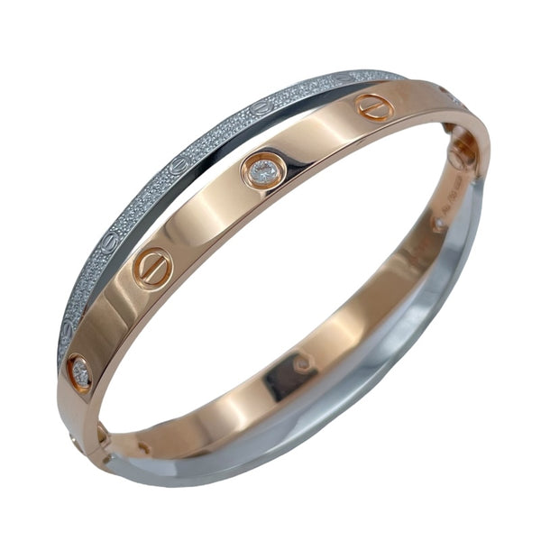 カルティエ Cartier ビーラブブレス ピンクゴールド/ホワイトゴールド Au750 ジュエリー