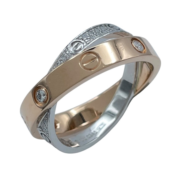 カルティエ Cartier ビーラブダイヤリング ピンクゴールド/ホワイトゴールド 750 ジュエリー