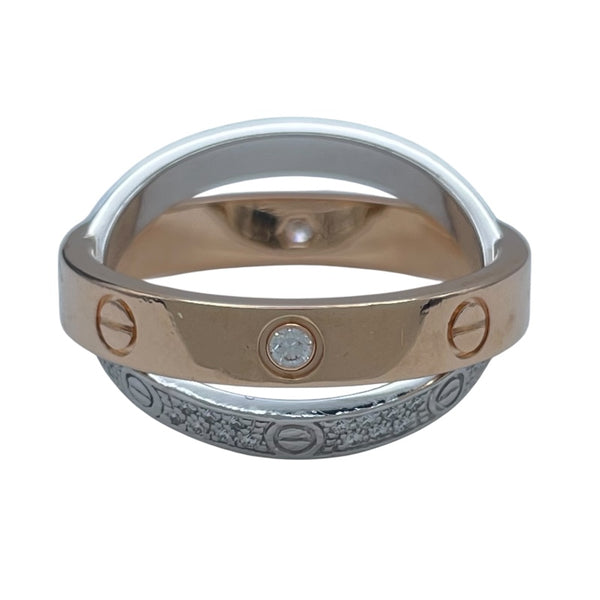 カルティエ Cartier ビーラブダイヤリング ピンクゴールド/ホワイトゴールド 750 ジュエリー