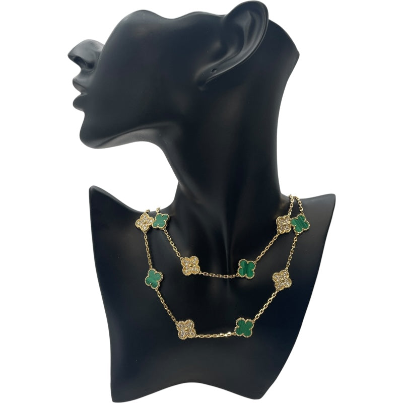 ヴァンクリーフ＆アーペル Van Cleef & Arpels ヴィンテージアルハンブラ 20Pネックレス マラカイト イエローゴールド 750 ジュエリー