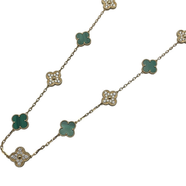 ヴァンクリーフ＆アーペル Van Cleef & Arpels ヴィンテージアルハンブラ 20Pネックレス マラカイト イエローゴールド 750 ジュエリー