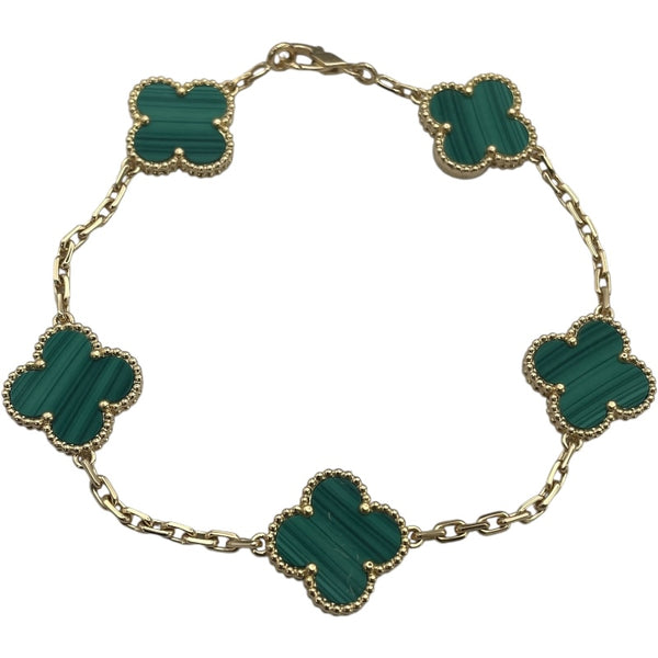 ヴァンクリーフ＆アーペル Van Cleef & Arpels ヴィンテージアルハンブラ 5Pブレスレット マラカイト イエローゴールド 750 ジュエリー