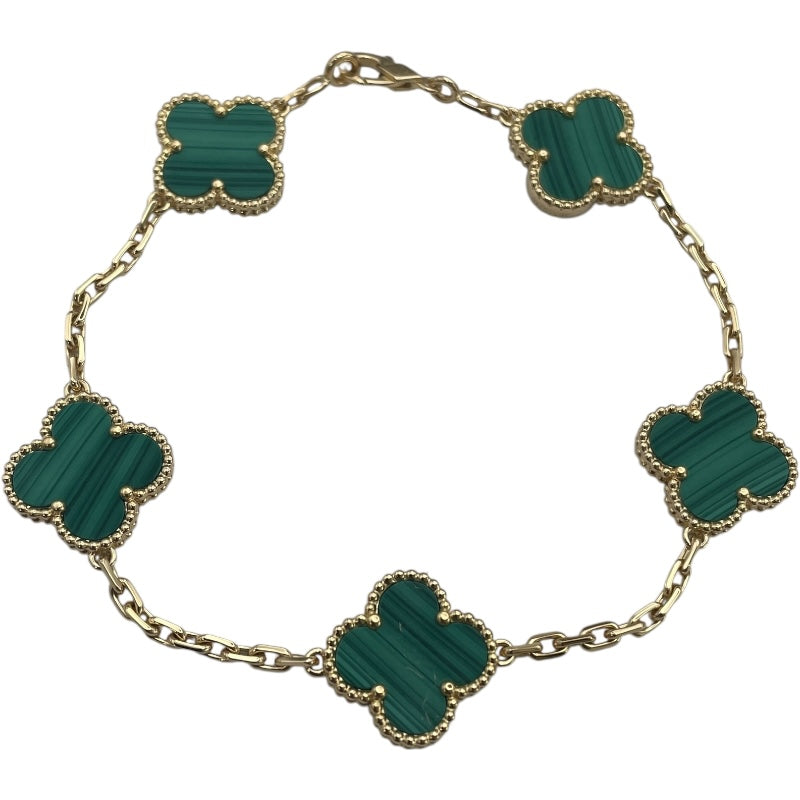 ヴァンクリーフ＆アーペル Van Cleef & Arpels ヴィンテージアルハンブラ 5Pブレスレット マラカイト イエローゴールド 750 ジュエリー