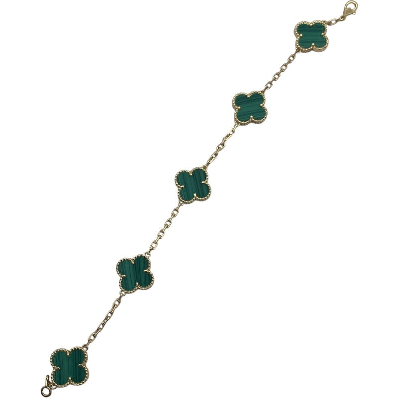 ヴァンクリーフ＆アーペル Van Cleef & Arpels ヴィンテージアルハンブラ 5Pブレスレット マラカイト イエローゴールド 750 ジュエリー