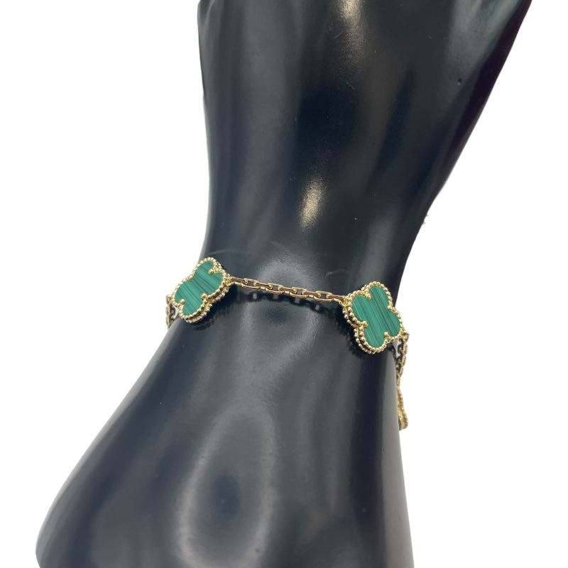 ヴァンクリーフ＆アーペル Van Cleef & Arpels ヴィンテージアルハンブラ 5Pブレスレット マラカイト イエローゴールド 750 ジュエリー