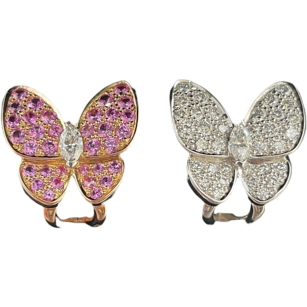 ヴァンクリーフ＆アーペル Van Cleef & Arpels ドゥパピヨンピアス ピンクゴールド×ホワイトゴールド 750 ジュエリー