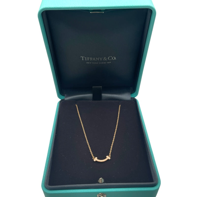 ティファニー TIFFANY＆CO Tスマイルダイヤネックレス ミニ ピンクゴールド 750 ジュエリー