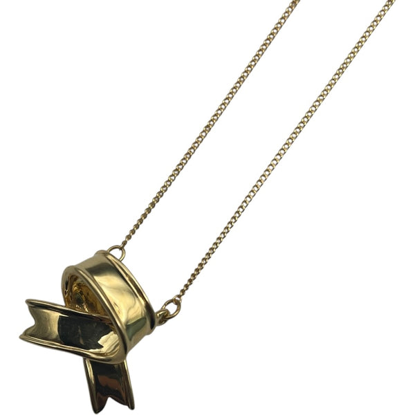 ティファニー TIFFANY＆CO リボンクロスネックレス イエローゴールド 750 ジュエリー