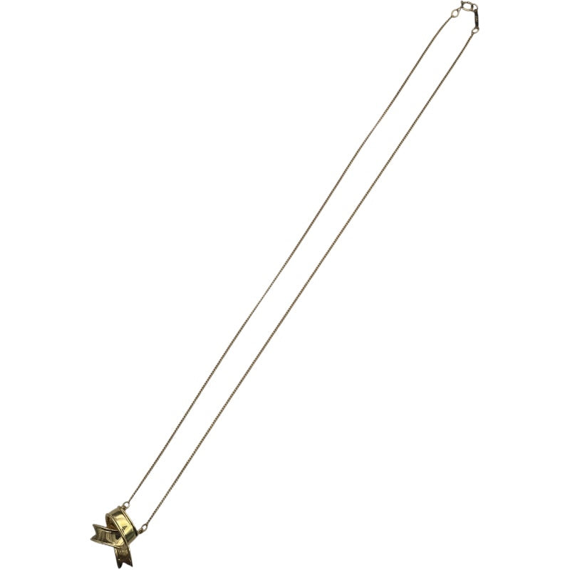 ティファニー TIFFANY＆CO リボンクロスネックレス イエローゴールド 750 ジュエリー