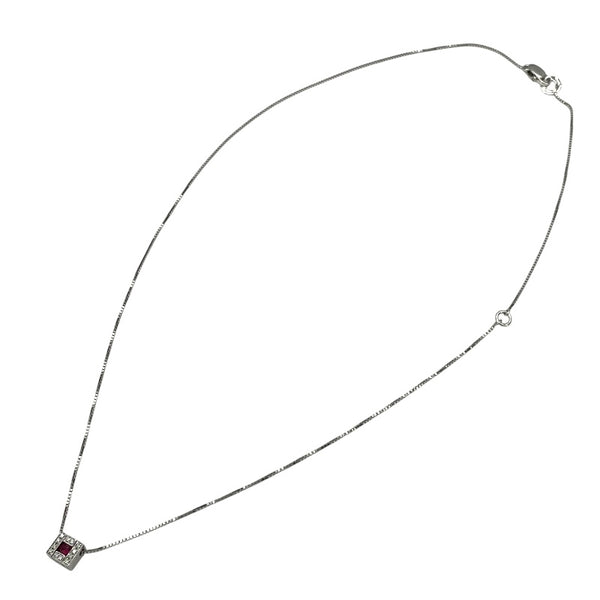 ダミアーニ DAMIANI ベルエポックスクエアネックレス ホワイトゴールド 750WG/ルビー/ダイヤモンド ルビー ジュエリー