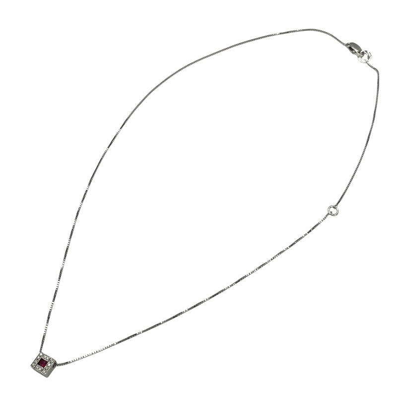 ダミアーニ DAMIANI ベルエポックスクエアネックレス ホワイトゴールド 750WG/ルビー/ダイヤモンド ルビー ジュエリー