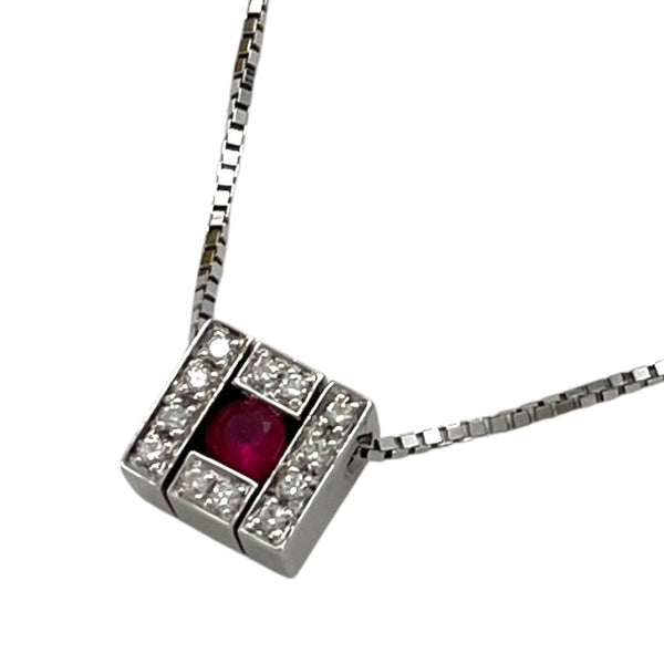 ダミアーニ DAMIANI ベルエポックスクエアネックレス ホワイトゴールド 750WG/ルビー/ダイヤモンド ルビー ジュエリー