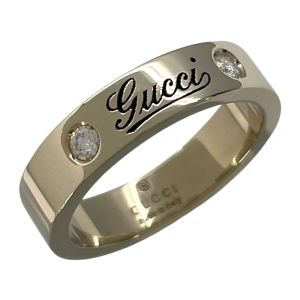 グッチ GUCCI ロゴリング ホワイトゴールド 750/ダイヤモンド 　 ジュエリー