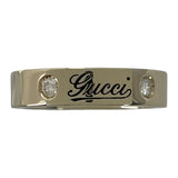 グッチ GUCCI ロゴリング ホワイトゴールド 750/ダイヤモンド 　 ジュエリー