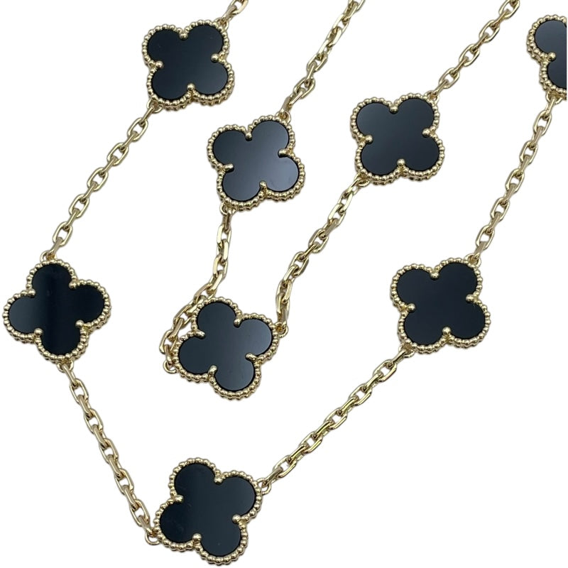 ヴァンクリーフ＆アーペル Van Cleef & Arpels ヴィンテージアルハンブラロングネックレス ゴールド Au750/オニキス ジュエリー