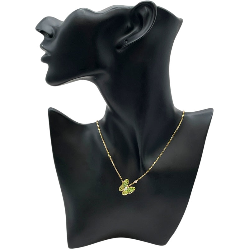 ヴァンクリーフ＆アーペル Van Cleef & Arpels ドゥパピヨンネックレス ゴールド Au750/ガーネット/ダイヤモンド ジュエリー