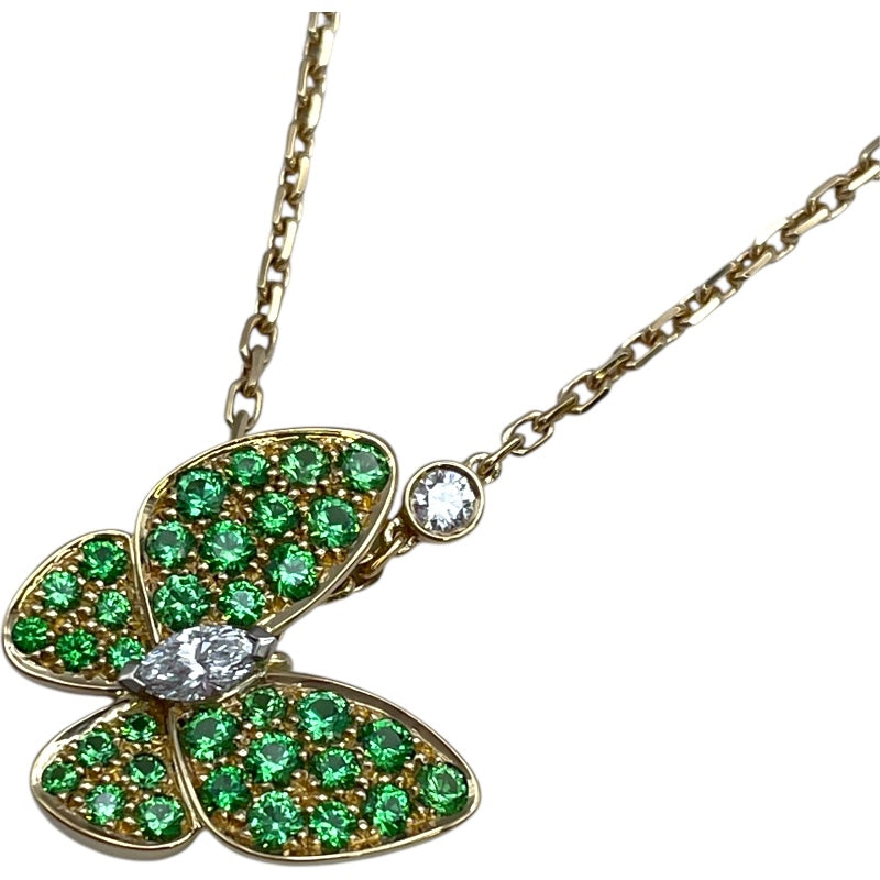 ヴァンクリーフ＆アーペル Van Cleef & Arpels ドゥパピヨンネックレス ゴールド Au750/ガーネット/ダイヤモンド ジュエリー