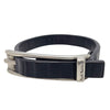 ポール・スミス Paul Smith レザーブレスレット M1A-BRAC-MSTRIP 79 BK ブラック シルバー金具 レザー/メタル アクセサリー