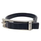 ポール・スミス Paul Smith レザーブレスレット M1A-BRAC-MSTRIP 79 BK ブラック シルバー金具 レザー/メタル アクセサリー