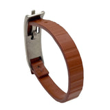 ポール・スミス Paul Smith レザーブレスレット M1A-BRAC MSTRIP 62 BR 62ブラウン シルバー金具 レザー/メタル アクセサリー
