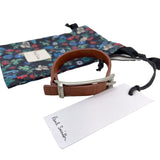ポール・スミス Paul Smith レザーブレスレット M1A-BRAC MSTRIP 62 BR 62ブラウン シルバー金具 レザー/メタル アクセサリー