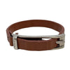 ポール・スミス Paul Smith レザーブレスレット M1ABRAC MSTRIP 62 BR 62ブラウン シルバー金具 レザー/メタル アクセサリー