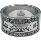 グッチ GUCCI ダイヤロゴリング ホワイトゴールド 750 ジュエリー