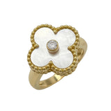 ヴァンクリーフ＆アーペル Van Cleef & Arpels ヴィンテージ アルハンブラ リング K18YG マザーオブパール ダイヤモンド ジュエリー