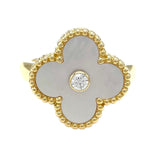 ヴァンクリーフ＆アーペル Van Cleef & Arpels ヴィンテージ アルハンブラ リング K18YG マザーオブパール ダイヤモンド ジュエリー