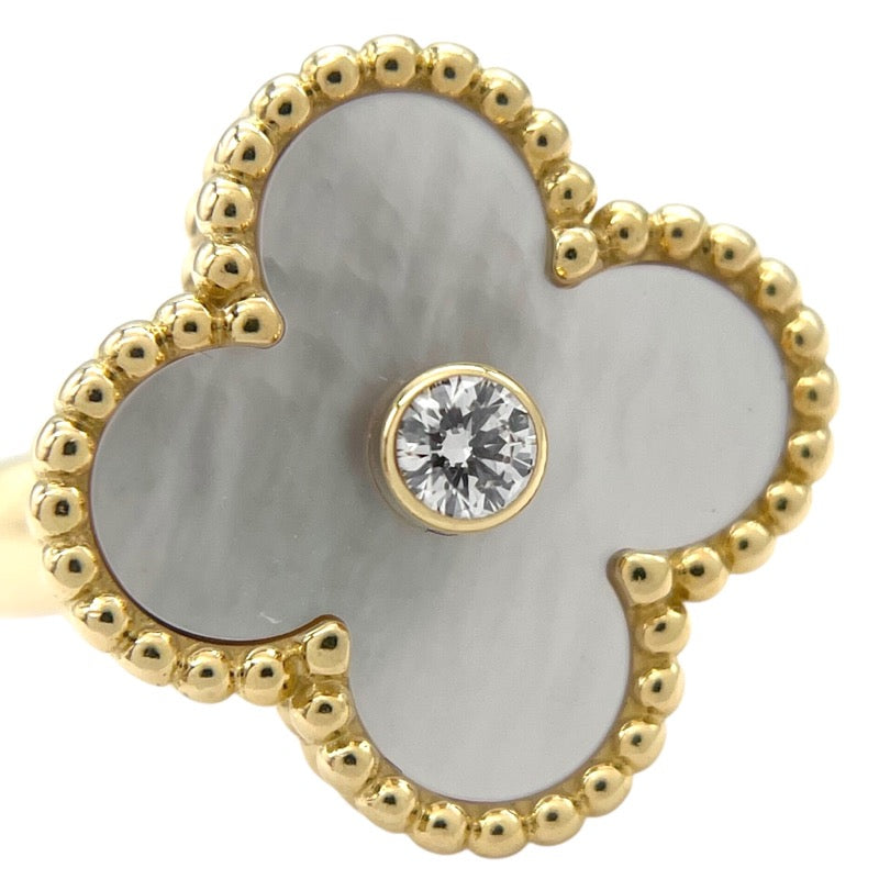 ヴァンクリーフ＆アーペル Van Cleef & Arpels ヴィンテージ アルハンブラ リング K18YG マザーオブパール ダイヤモンド ジュエリー