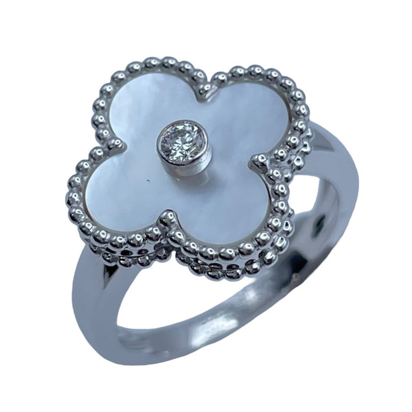 ヴァンクリーフ＆アーペル Van Cleef & Arpels ヴィンテージアルハンブラリング ホワイトゴールド Au750 ジュエリー