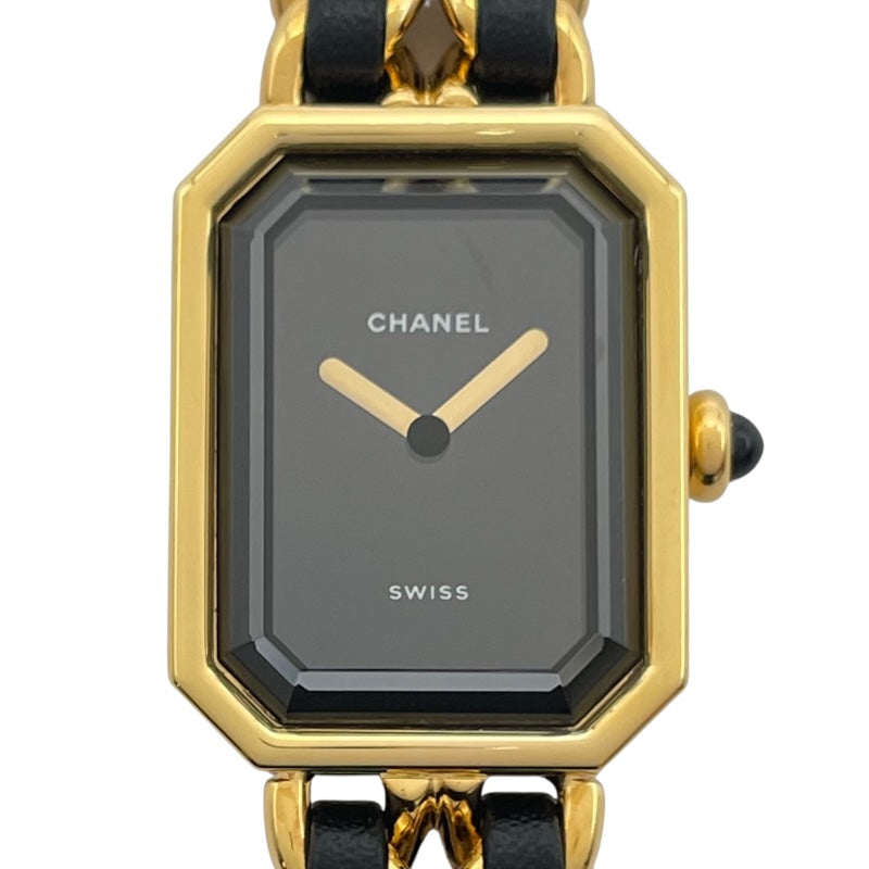 シャネル CHANEL プルミエールS H0001 ブラック GP レディース 腕時計