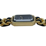 シャネル CHANEL プルミエールS H0001 ブラック GP レディース 腕時計