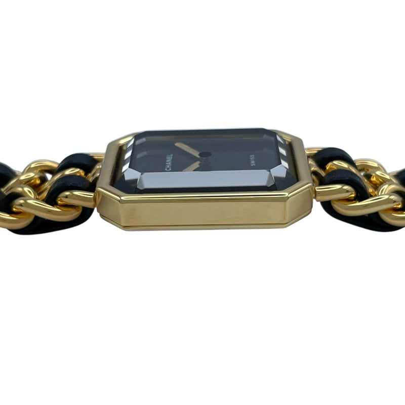 シャネル CHANEL プルミエールS H0001 ブラック GP レディース 腕時計