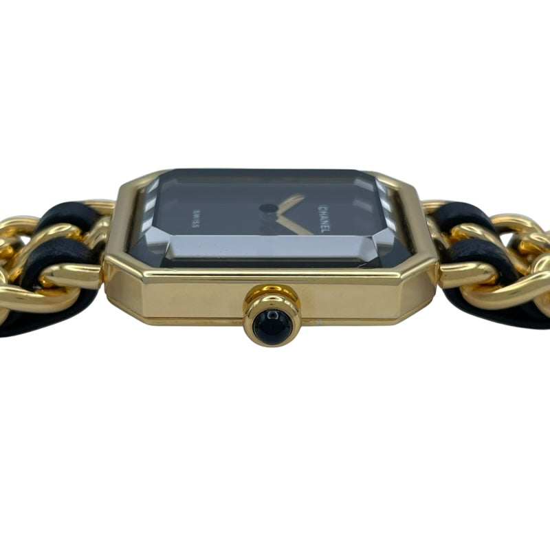 シャネル CHANEL プルミエールS H0001 ブラック GP レディース 腕時計