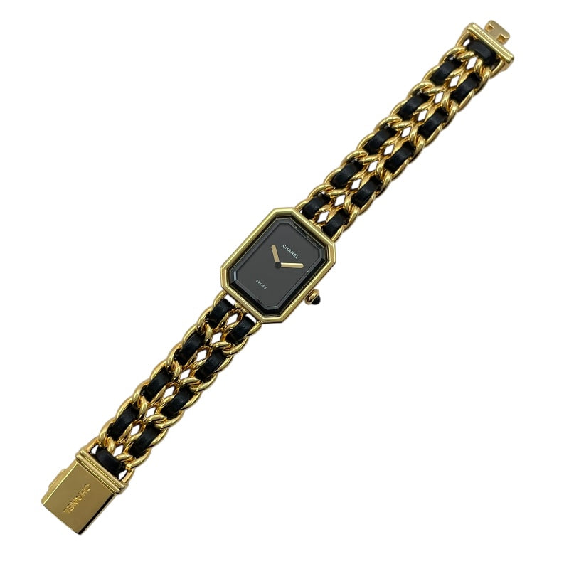 シャネル CHANEL プルミエールS H0001 ブラック GP レディース 腕時計