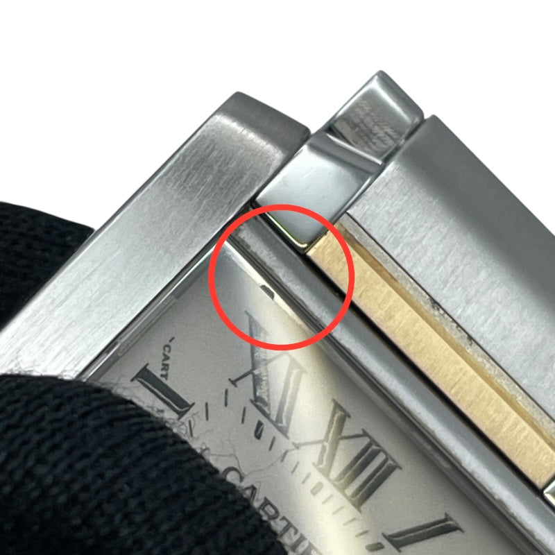 カルティエ Cartier タンク フランセーズ SM W51007Q4 アイボリー YG/SS クオーツ レディース 腕時計