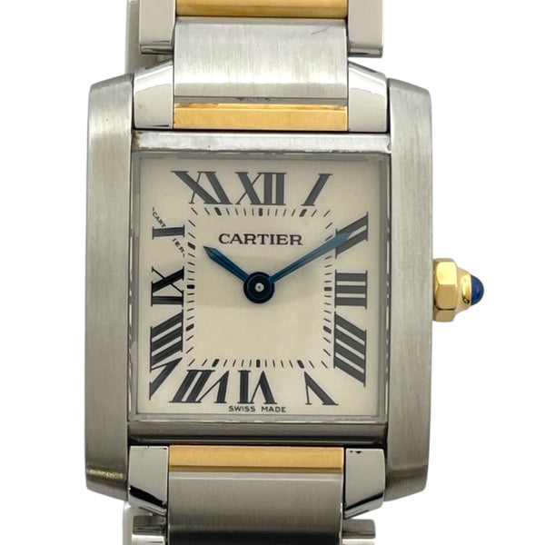 カルティエ Cartier タンク フランセーズ SM W51007Q4 アイボリー YG/SS クオーツ レディース 腕時計