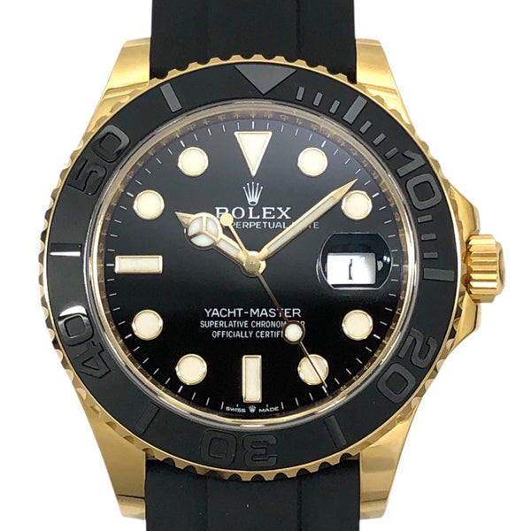 ロレックス ROLEX ヨットマスター42 ランダムシリアル 226658 ブラック K18YG/ラバーストラップ メンズ 腕時計