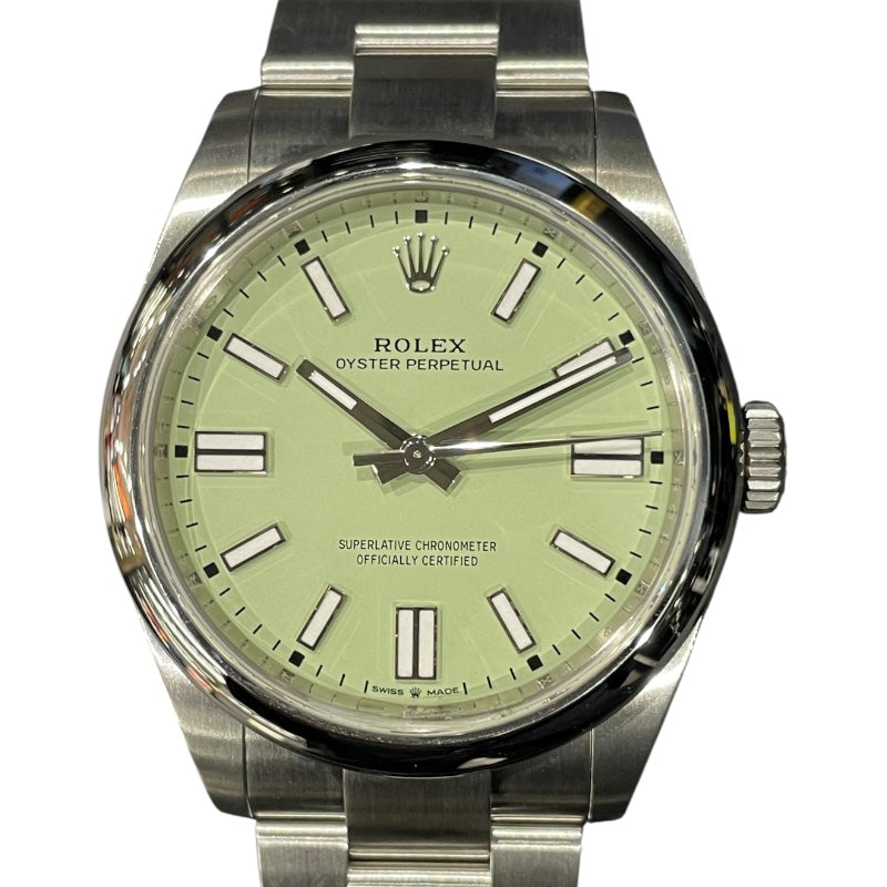 ロレックス ROLEX オイスターパーペチュアル41 134300 グリーン SS 自動巻き メンズ 腕時計