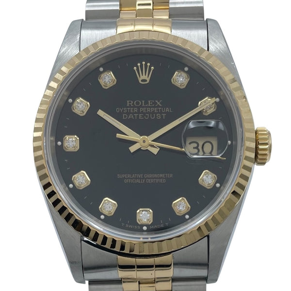 ロレックス ROLEX デイトジャスト S番 16233G ブラック K18/SS メンズ 腕時計