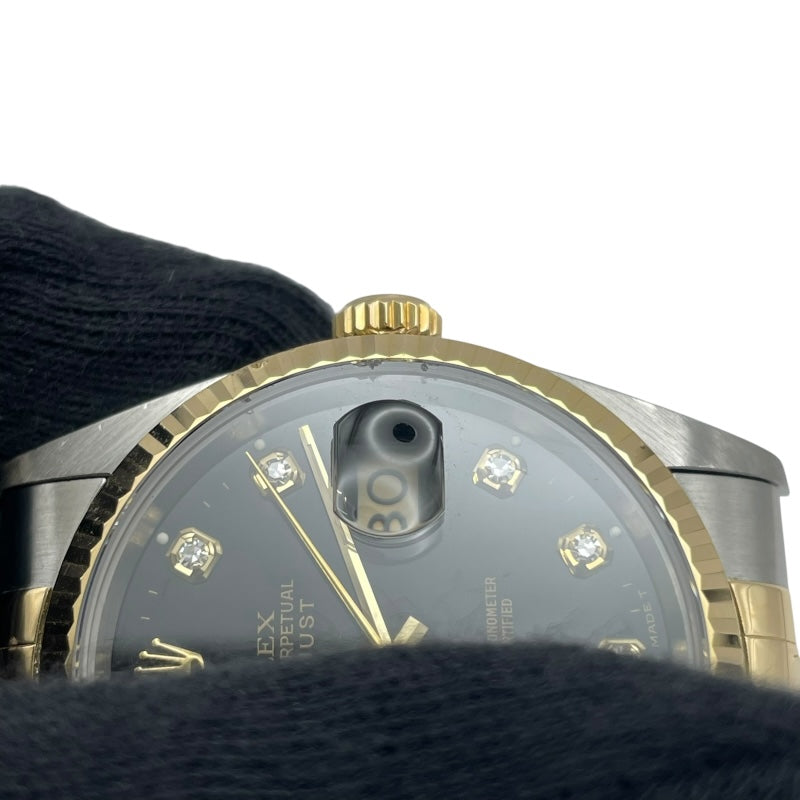 ロレックス ROLEX デイトジャスト S番 16233G ブラック K18/SS メンズ 腕時計