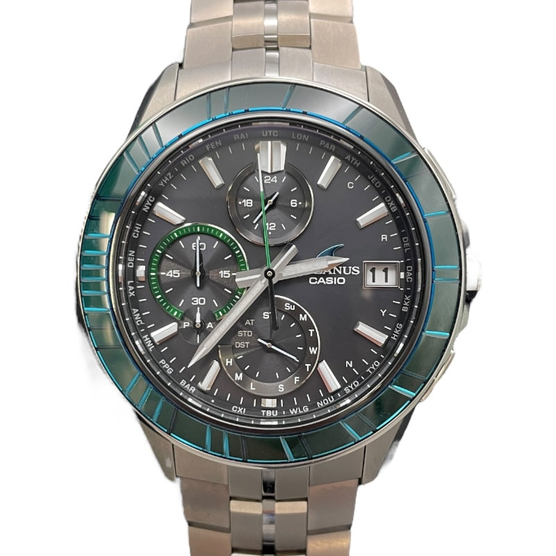 カシオ CASIO オシアナス マンタ 20周年記念限定モデル OCW-S7000SG-1AJR ブラック チタン メンズ 腕時計