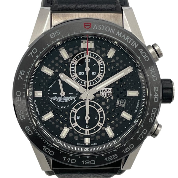 タグ・ホイヤー TAG HEUER カレラ キャリバー ホイヤー01 クロノグラフ アストンマーティン CAR2A1AB ブラック SS/セラミック 自動巻き メンズ 腕時計