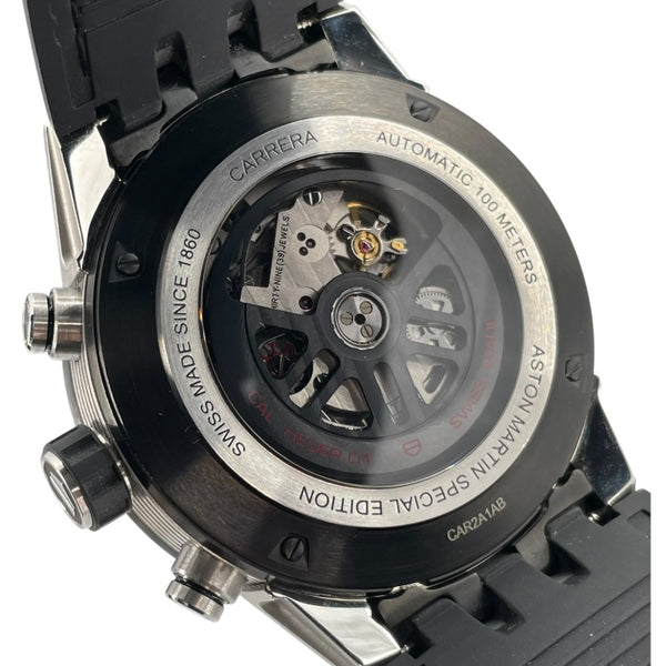 タグ・ホイヤー TAG HEUER カレラ キャリバー ホイヤー01 クロノグラフ アストンマーティン CAR2A1AB ブラック SS/セラミック 自動巻き メンズ 腕時計