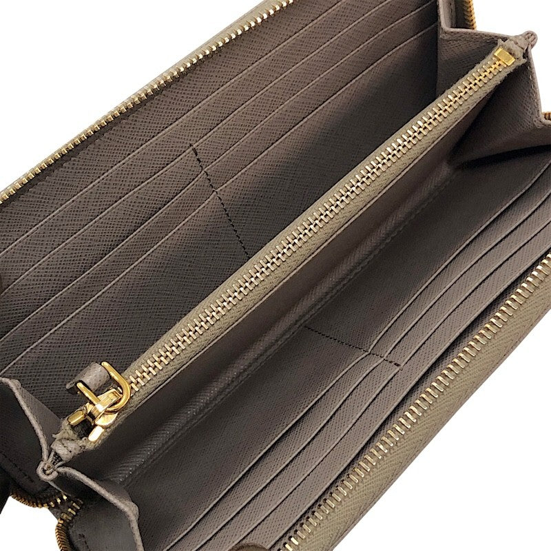 プラダ PRADA ロゴラウンドファスナー財布 1M506 グレー/GD金具 サファイアーノ・レザー メンズ 長財布