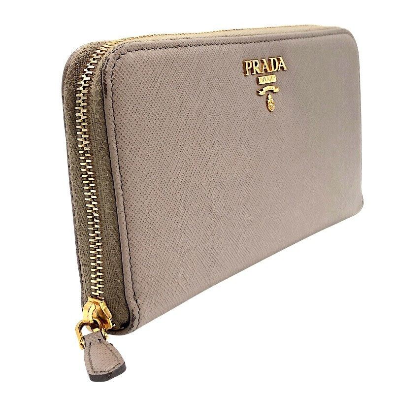 プラダ PRADA ロゴラウンドファスナー財布 1M506 グレー/GD金具 サファイアーノ・レザー メンズ 長財布