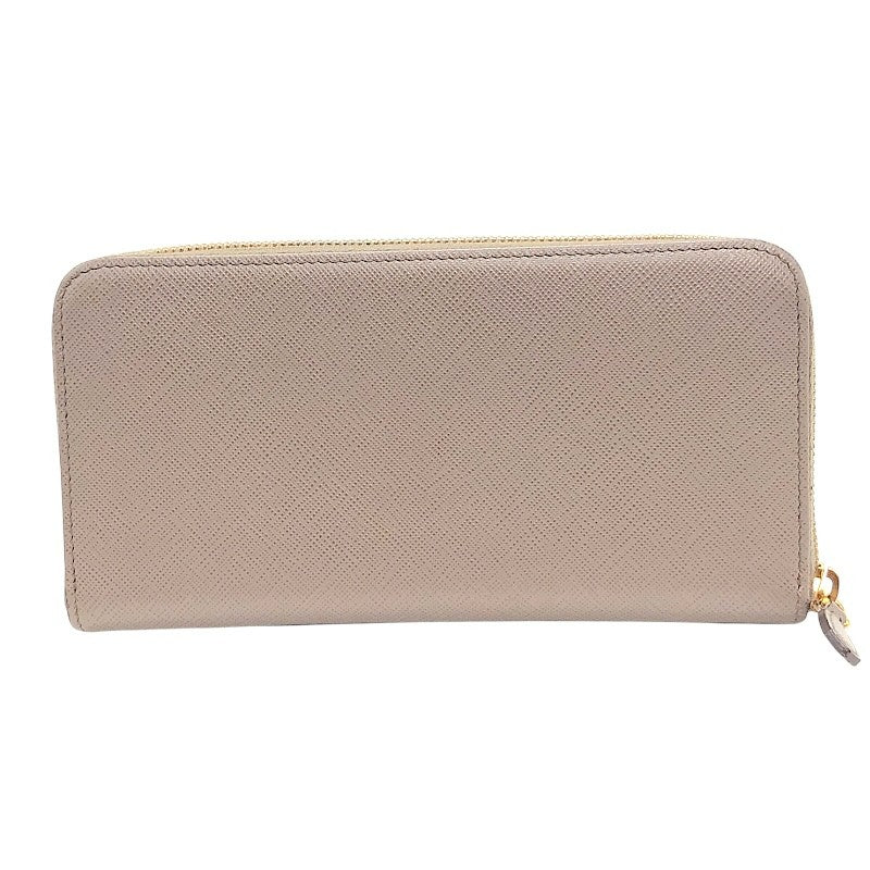 プラダ PRADA ロゴラウンドファスナー財布 1M506 グレー/GD金具