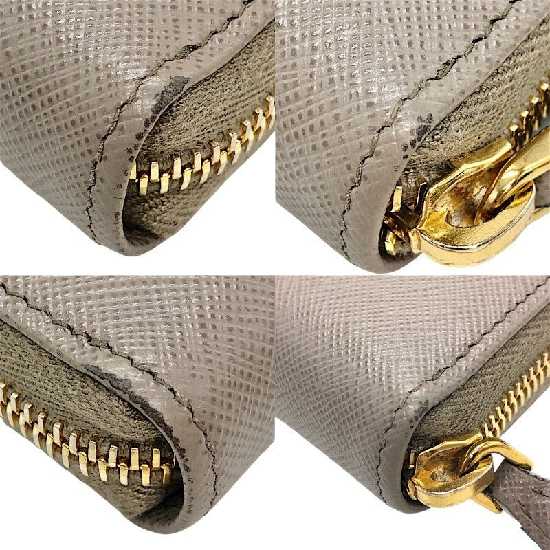 プラダ PRADA ロゴラウンドファスナー財布 1M506 グレー/GD金具 サファイアーノ・レザー メンズ 長財布